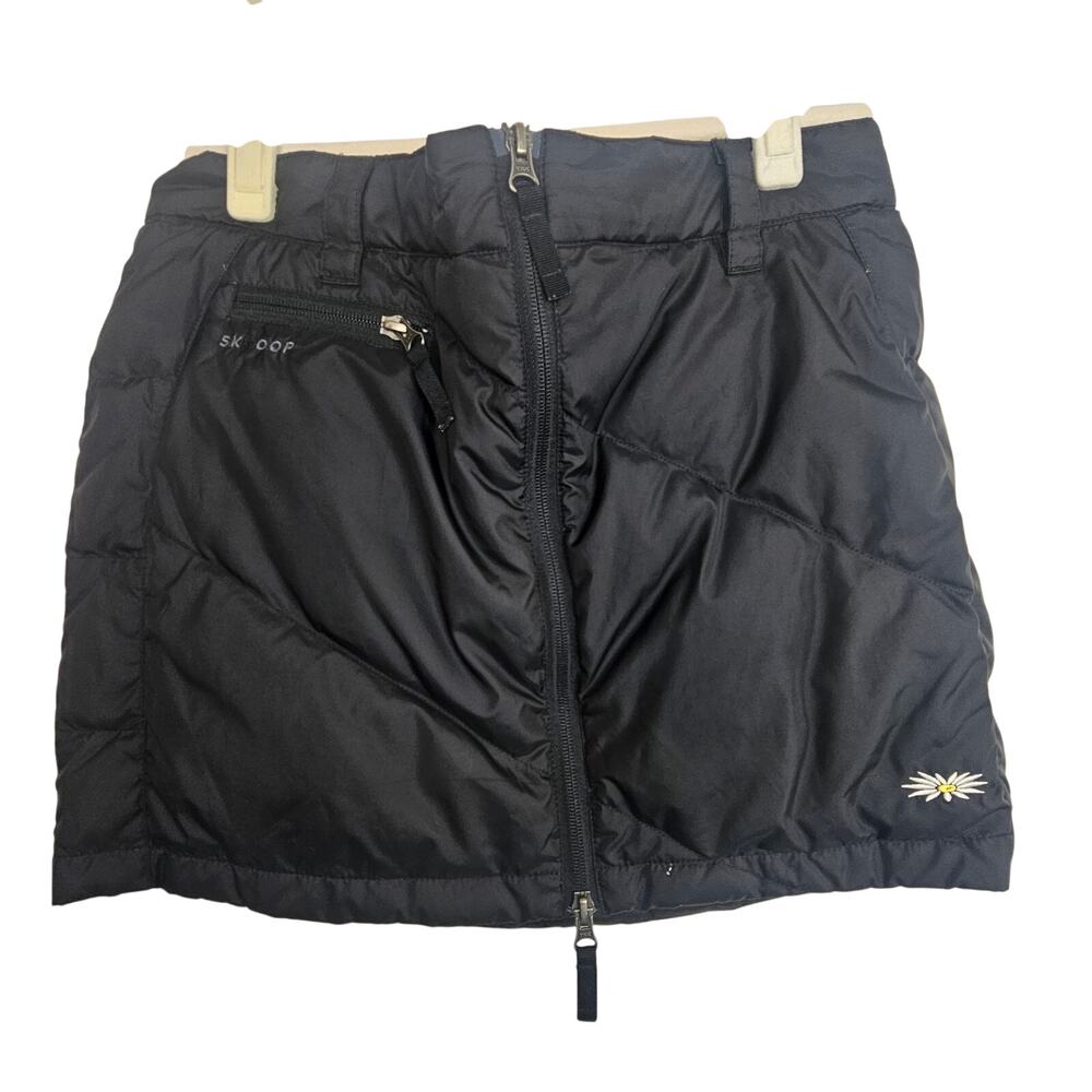 Skhoop Womens Duck Down Quilted Puffer Mini Skirt M Gorpcore Insulated Zip Front